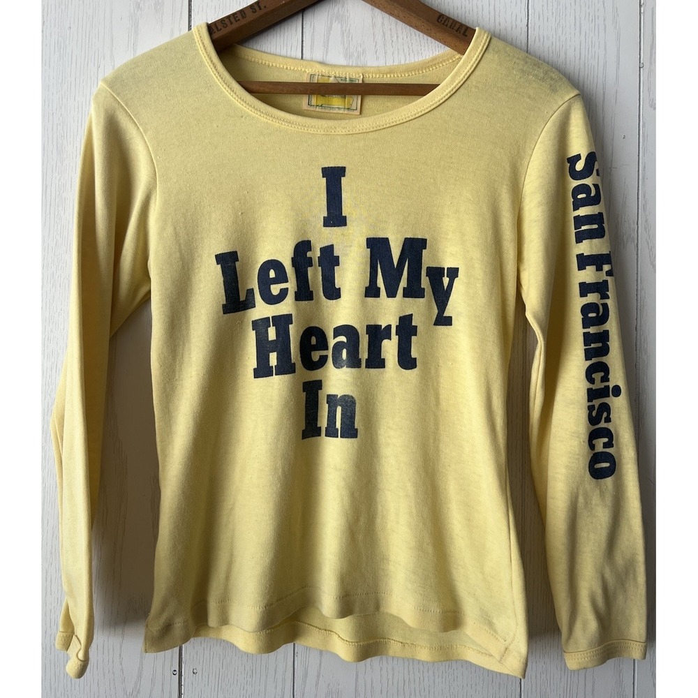 VTG 70's 80's Velva Sheen San Francisco Left My Heart Long Sleeve T-shirt Small